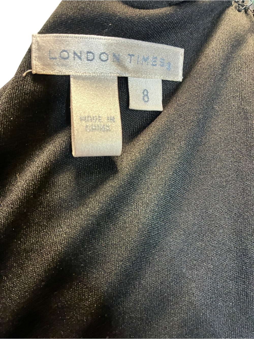 London Times Multicolor Abstract Midi Dress in Green, Blue & Purple - Picture 8 of 8
